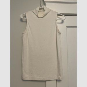 Club Monaco Shirt Women's XS Sleeveless Viscose Stretch Turtleneck White